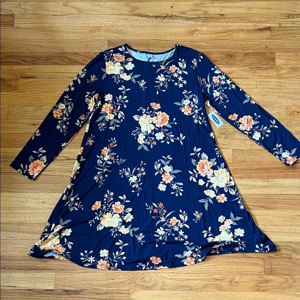 NWT Old Navy Navy Blue Floral Dress